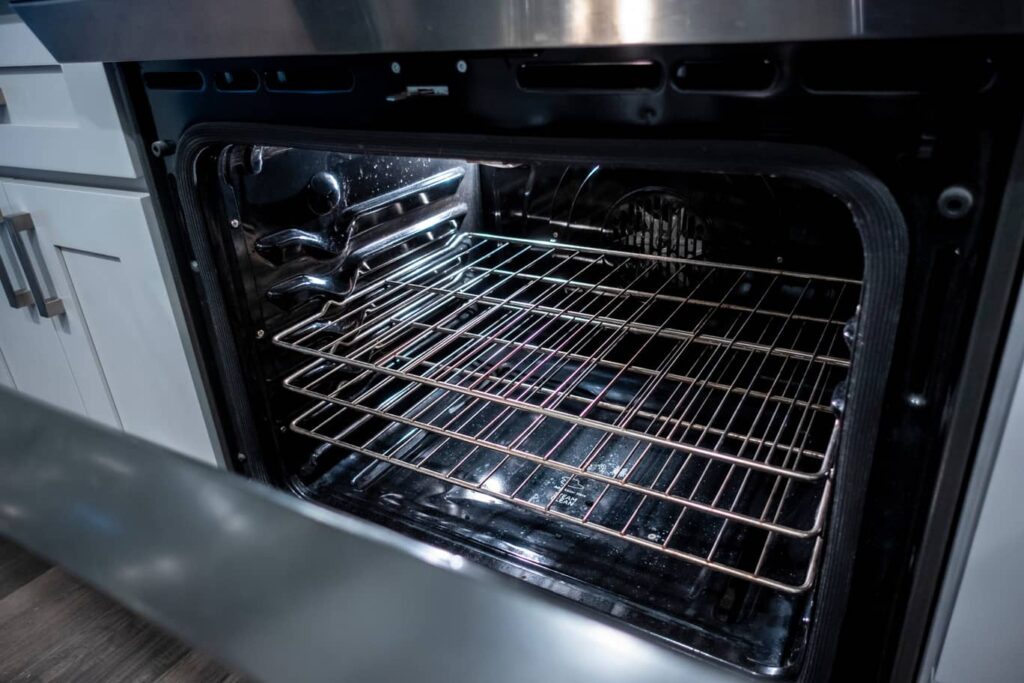 Take racks out to clean oven. 